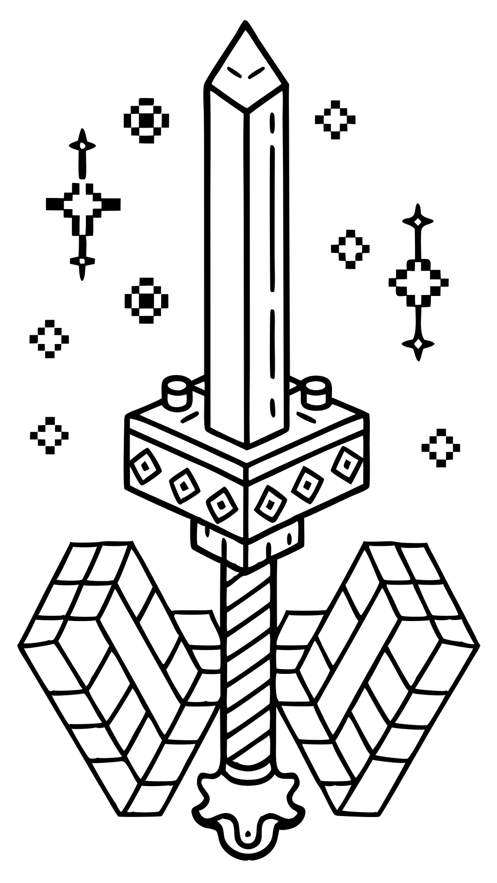 coloriage de l’épée minecraft